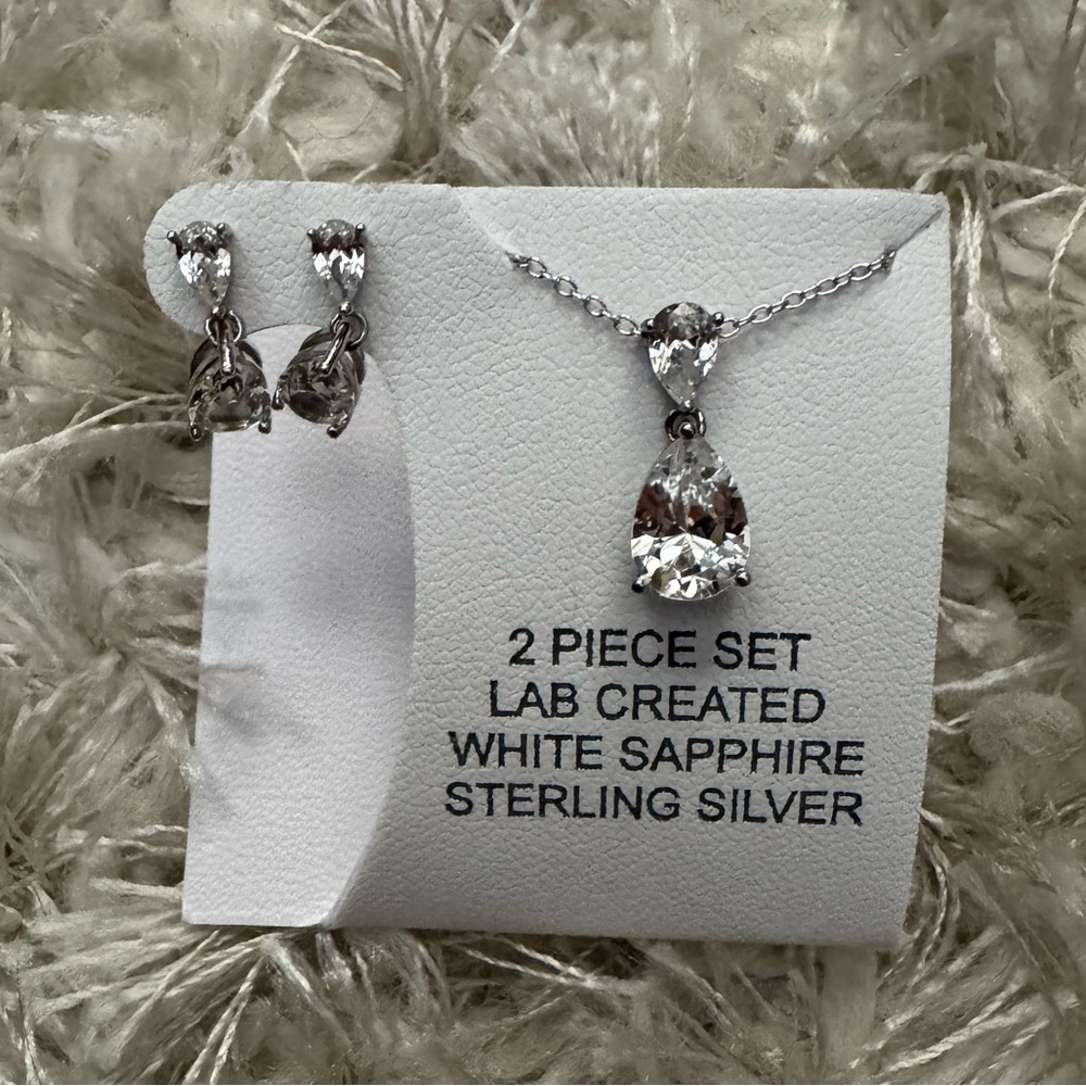 Sterling Silver White Sapphire Jewelry Set